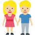 Twitter里的男女牵手：中浅肤色emoji表情