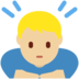 Twitter里的男人鞠躬：中浅肤色emoji表情