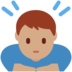 Twitter里的男士鞠躬：中等肤色emoji表情