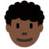 Twitter里的男士：深色肤色，卷发emoji表情