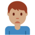 Twitter里的男人皱眉：中等肤色emoji表情