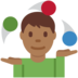 Twitter里的男子杂耍：中黑肤色emoji表情