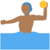 Twitter里的男子水球：中深色肤色emoji表情