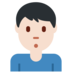 Twitter里的男人撅嘴：浅肤色emoji表情