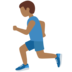 Twitter里的男子跑步：中黑肤色emoji表情