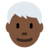 Twitter里的男士：深色肤色，白发emoji表情