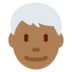 Twitter里的男士：中深色肤色，白发emoji表情