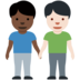 Twitter里的男士牵手：深色肤色，浅色肤色emoji表情
