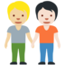 Twitter里的手牵手：中浅肤色，浅肤色emoji表情