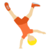 Twitter里的侧手翻的人：中浅肤色emoji表情