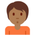 Twitter里的人撅嘴：中黑肤色emoji表情