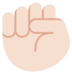 Twitter里的举起的拳头：浅肤色emoji表情