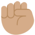 Twitter里的举起的拳头：中等肤色emoji表情