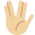 Twitter里的手指分开的手礼：中等浅肤色emoji表情
