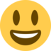 Twitter里的大眼睛咧嘴笑着的脸emoji表情