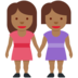 Twitter里的女性牵手：中深色肤色emoji表情