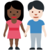 Twitter里的男女牵手：深色肤色，浅色肤色emoji表情