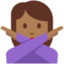 Twitter里的打“不”手势的女人：中黑肤色emoji表情