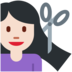 Twitter里的女性理发：浅肤色emoji表情