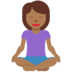 Twitter里的打坐的女人：中黑肤色emoji表情