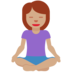 Twitter里的打坐的女人：中等肤色emoji表情