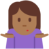 Twitter里的女人耸肩：中黑肤色emoji表情