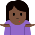 Twitter里的女人耸耸肩：深色肤色emoji表情
