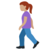 Twitter里的行走的女人：中等肤色emoji表情