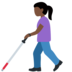 Twitter里的拿拐杖的女人：深色肤色emoji表情