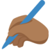Twitter里的写字的手：中黑肤色emoji表情