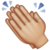 WhatsApp里的拍手：中等浅肤色emoji表情