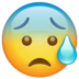 WhatsApp里的焦虑的脸emoji表情