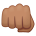 WhatsApp里的迎面而来的拳头：中等肤色emoji表情