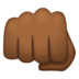 WhatsApp里的迎面而来的拳头：中黑肤色emoji表情