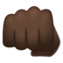 WhatsApp里的迎面而来的拳头：黑肤色emoji表情