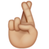 WhatsApp里的交叉的手指、比心：中等浅肤色emoji表情