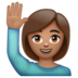 WhatsApp里的举手：中等肤色emoji表情