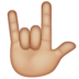 WhatsApp里的爱你的手势(美国)：中浅肤色emoji表情