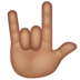 WhatsApp里的爱你的手势(美国)：中等肤色emoji表情