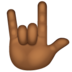 WhatsApp里的爱你的手势(美国)：中黑肤色emoji表情