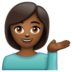 WhatsApp里的单手举起的人：中黑肤色emoji表情