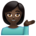 WhatsApp里的单手举起的人：深色肤色emoji表情