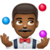 WhatsApp里的玩杂耍的人：中等深色肤色emoji表情