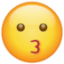 WhatsApp里的亲吻的脸emoji表情