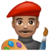 WhatsApp里的男艺术家：中等肤色emoji表情