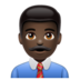 WhatsApp里的男士办公室工作人员：深色肤色emoji表情
