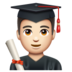 WhatsApp里的男学生：浅肤色emoji表情