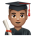 WhatsApp里的男学生：中等肤色emoji表情