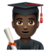 WhatsApp里的男学生：深色肤色emoji表情