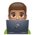 WhatsApp里的男技术员：中等肤色emoji表情